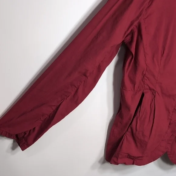 Eileen Fisher | Linen Lightweight Red Blazer Jacket Size L - Picture 4 of 11